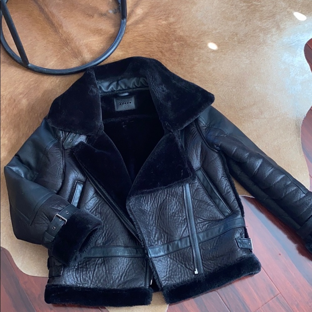 NWOT BlankNYC Fur lined aviator jacket